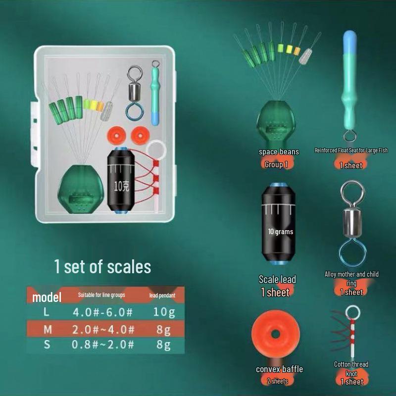 Рыболовная оснастка  Космическая фасоль  для ловли с камней: Полный комплект скользящей оснастки для дальнего заброса поплавочной удочкой