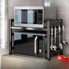 Mensola Nera per Forno a Microonde Organizzatore Multifunzione per Condimenti Nuovo Portastoviglie Domestico