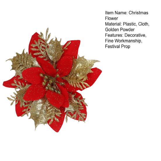 Zarte Weihnachts-Kunstblume, doppellagig, leuchtende Farben, Festival-Requisite