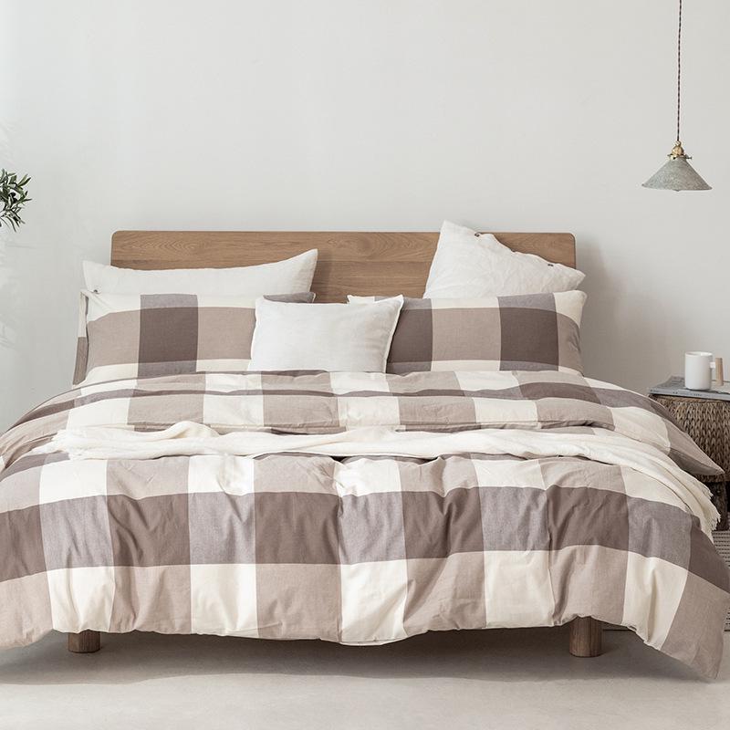 

Постільна білизна Muji з бавовни в клітинку - Простий японський стиль 150x200