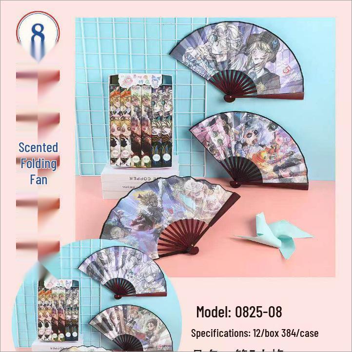 Panda 8-inch Cartoon Folding Fan - Cute Anime Design, Perfect for Students, High-Quality Summer Cool