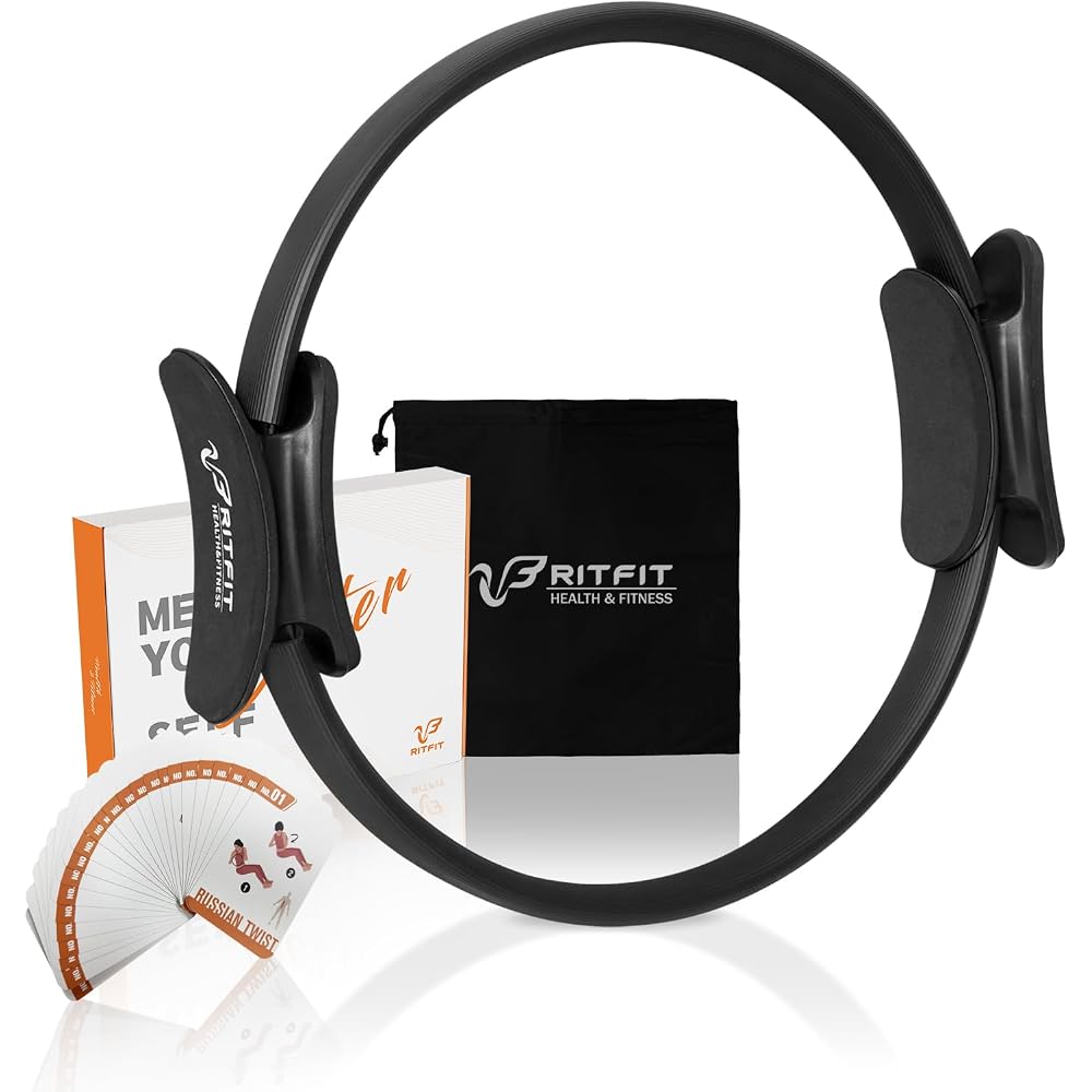 RITFIT Pilates Ring Aerobic Exercise Toning Weight Loss Strength Training Unisex Black