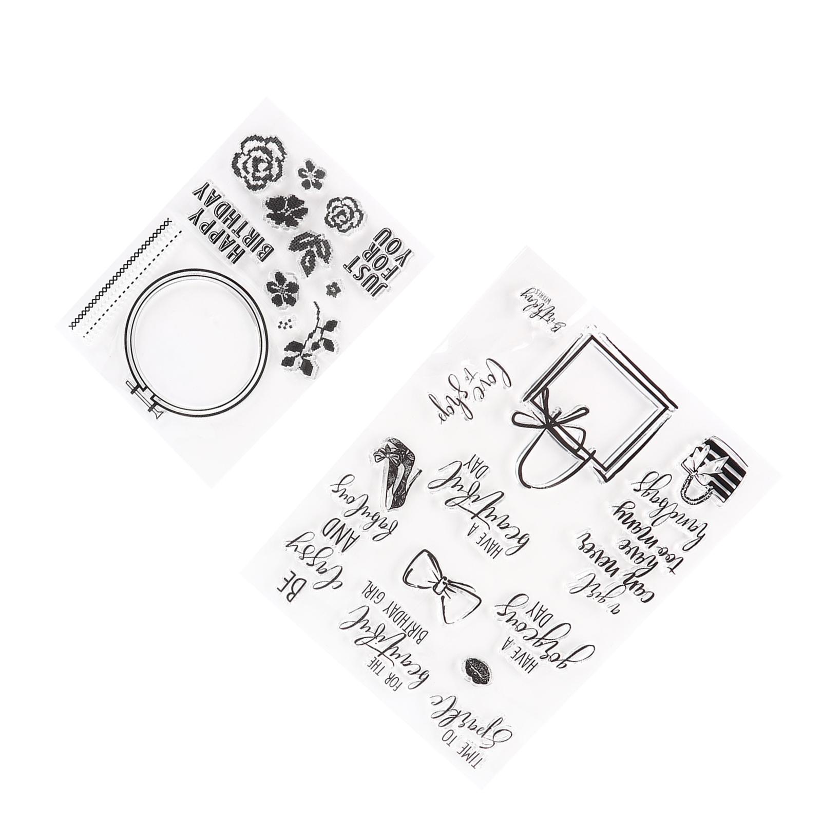 

2Pcs Transparent Stamp DIY Recyclable SkinFriendly Clear Stamp for Card Making Decoration Scrapbooking
