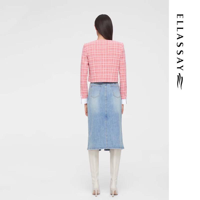 ELLASSAY Exquisite Spliced Cuff Short Jacket