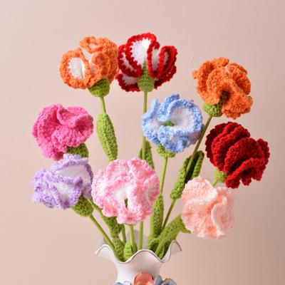 Nelke Häkelblume Handgewebter Strauß Künstliche Blumen Strickblume Rose Lehrertag Muttertag Geburtstagsgeschenk