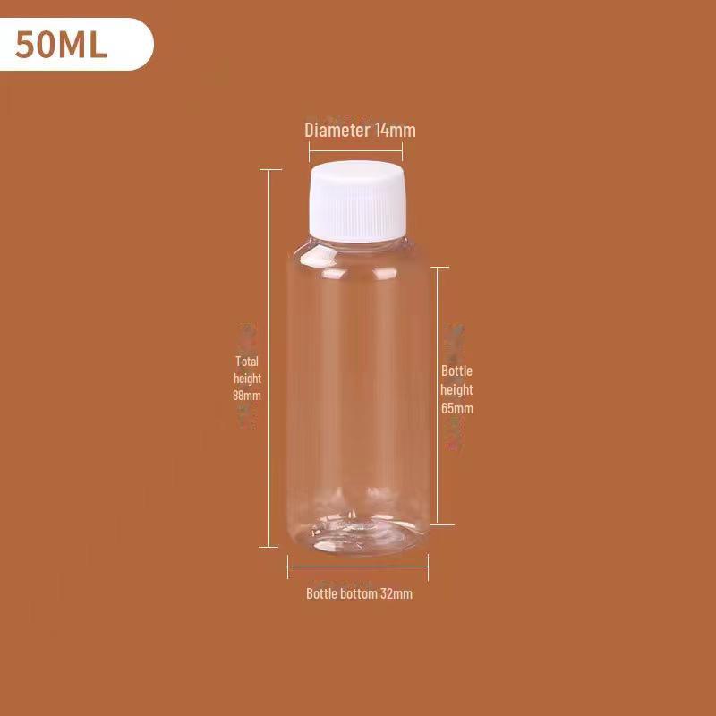 Transparent Plastic Bottle with Lid - Empty Small Trial Pack for Alcohol or Honey - Large Mouth Capsule Bottle