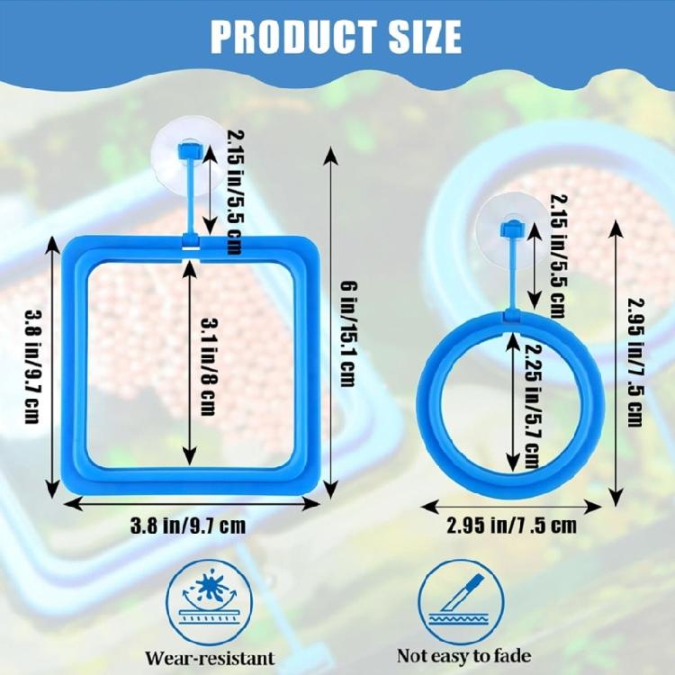 Fish Feeding Rings Fish Tanks Rings Feeders Fish Tanks Floating Food Circle with Strong Suction Cup for Feeding Food