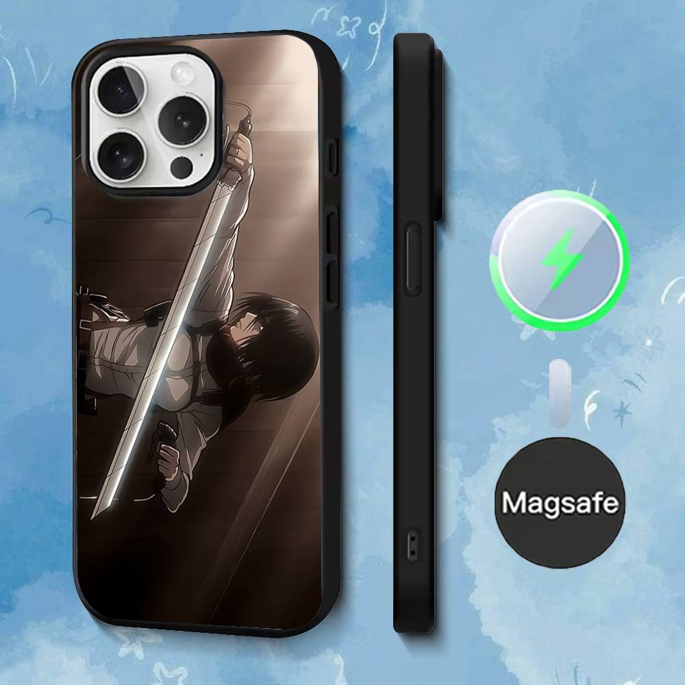 

Phone Case For iPhone 17,16,15,14,13,12,11,Pro,Max,Plus,Mini,SE4,E A-Attack T-Titan M-Mikasa Magnetic Magsafe Wireless Charging iPhone11