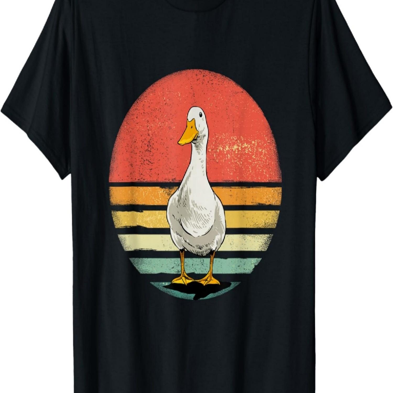 Duck Retro Vintage Duck Farm Animal Duck Lover T-Shirt S чёрный