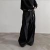 Men's Pleated Front Wide Leg Pants Cleanfit Black Solid Low Waist Dressy Trousers Office Work Casual Clothes
