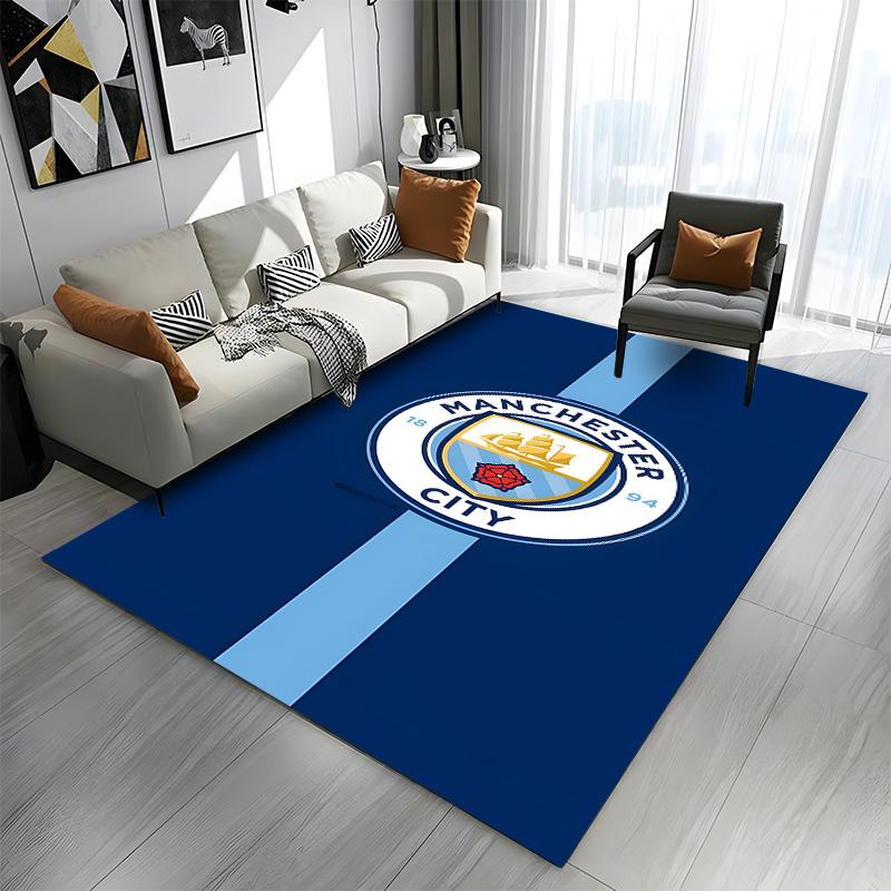 Manchester City Crest Design Rug Patterned carpet a non slip rug suitable for all seasons and any setting, gift