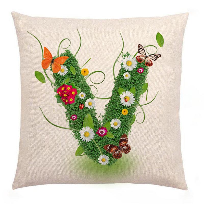 Neuer Kissenbezug Grün Kreativ Liebesbrief Kissen Liebe 26 Buchstaben Kissenbezug Sofakissenbezug