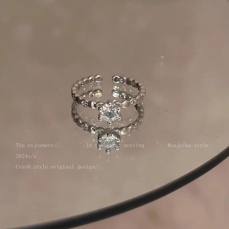 Inspired Fashionable Korean Zircon Ring Set With Multiple Color Options For Women Modern