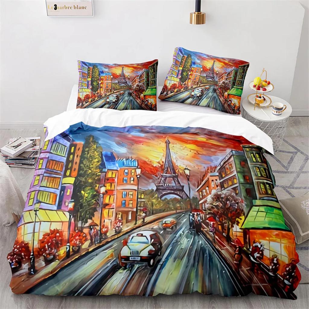 Oil Painting Duvet Cover Abstract Art For Adults Landscape Romantic Couple For Women Men Gifts For Bedroom Decorations King Size