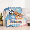 Bluey Cat Adventure Customize Your Name Blanket Throw Personalized Blanket Warmthful Decor for Bed Bedding Home Decor Picnics Four Seasons Multipurpos