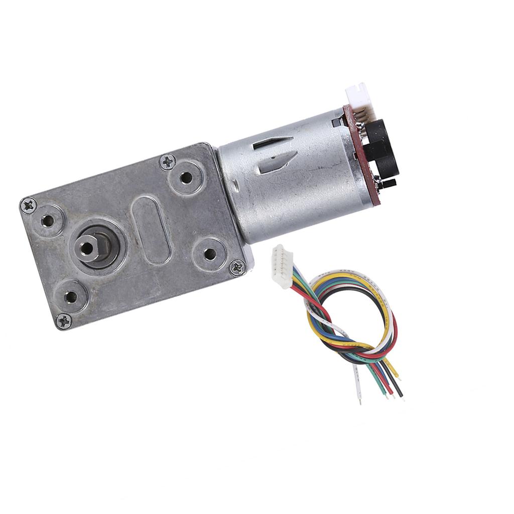 DC 12V Geared Motor High Torque Reduction Motor with Encoder Srong Self locking(100RPM)