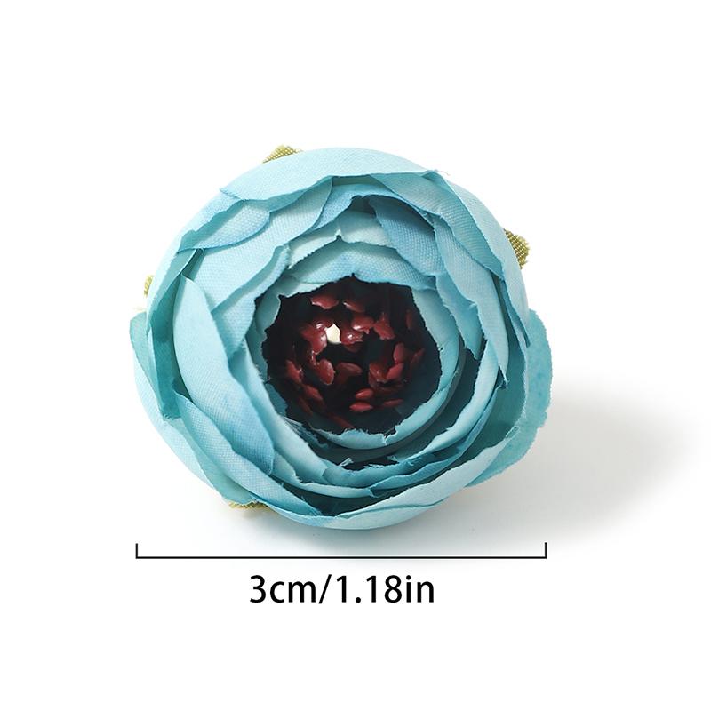 5/10/20Pcs 3cm Silk Tea Roses Heads Artificial Flowers Wedding Home Wedding Decor DIY Wreath Scrapbook Gift Box Fake Flowers