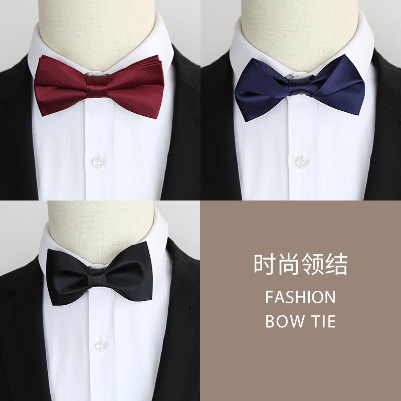 Black Men'S Bow Tie Groom Best Man Mc Host Dress Suit Burgundy Trendy Bow Tie Blue