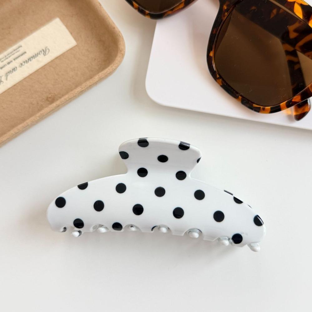 Large Acetic Acid Hair Claw Retro Acetate Shark Clip Personalized Polka Dot Hair Clip Vacation