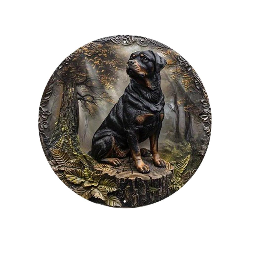 Round Metal Tin Sign Art Painting Wreath Decorative Plates Entrance Decor Gift Mask Theme For Bar Cafe Club Home Room Wall Decor