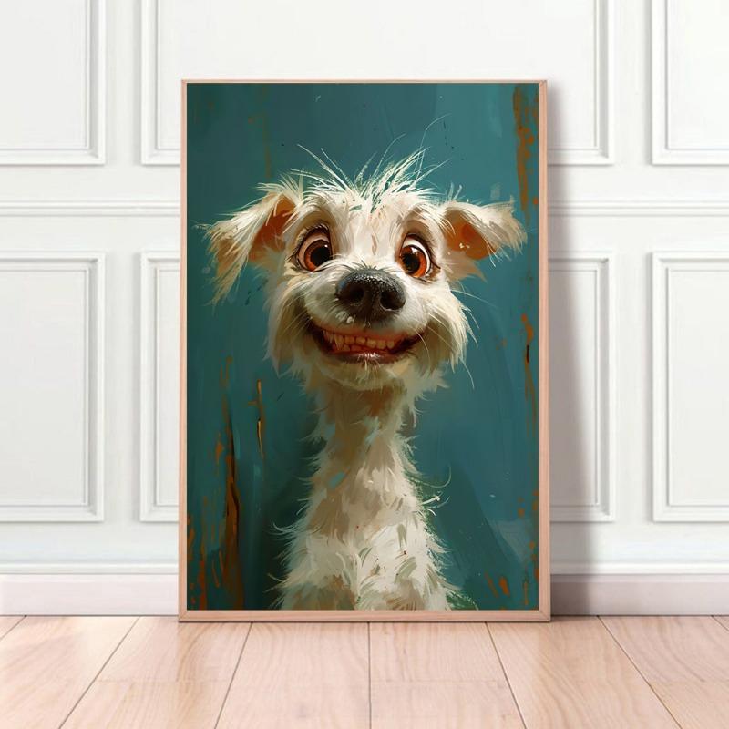 Funny Animals Vintage Painting Poster Canvas Prints Animals Cartoon Aesthetic Wall Decor Kids Room Wall Art Funny Cat Dog Decor