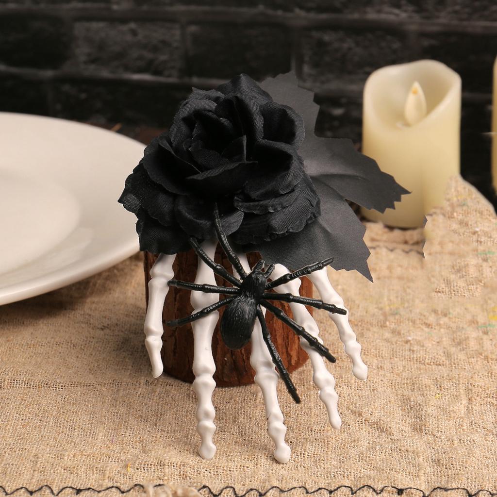 Black Rose Side Clip Spider Hand Funny Hairpin Headdress