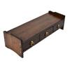 Monitor Stand Bamboo Heightened Non Absorbent Computer Riser with Backplane 3 Drawers for Home