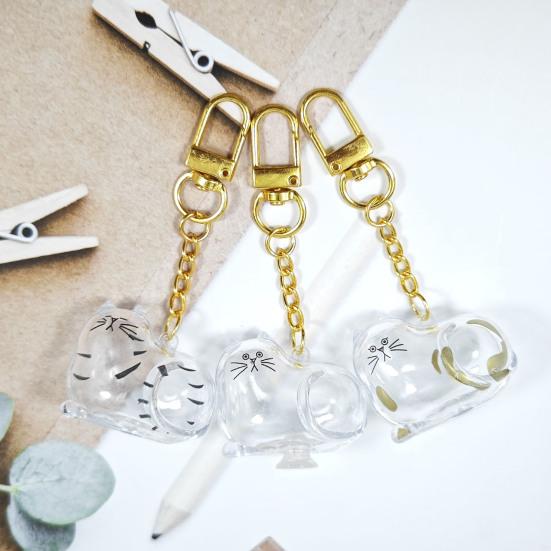 Cat Hair Storage Box Keychain Cat Memorial Pendant Transparent Pets Hair Capsule Portable Pet Souvenir Accessories Thoughtful Gift for Pet Lover