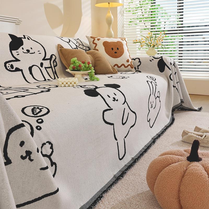 

Cartoon style sofa cover cloth towel 2025 new four-season universal one-piece non-slip and anti-cat scratch sofa cover 90*90cm