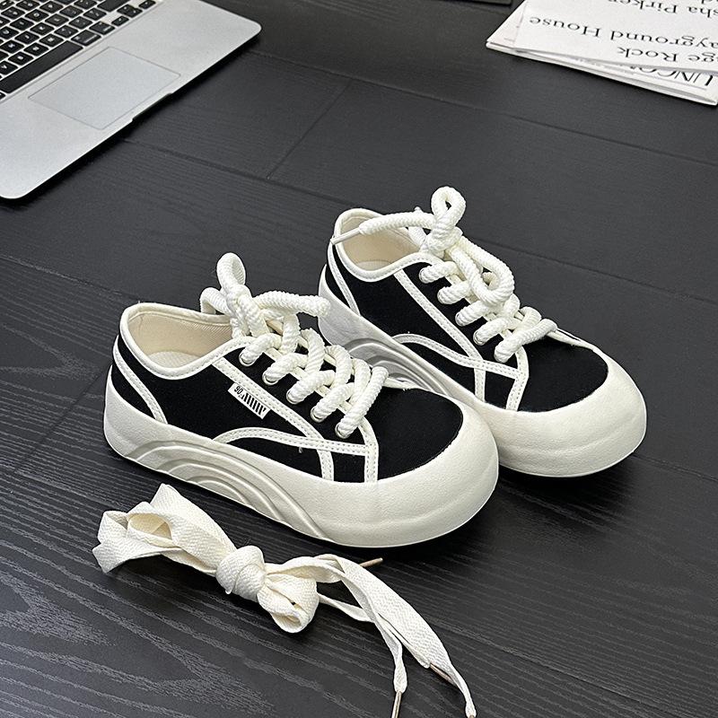 -6 bread shoes big head board shoes versatile height increase low top casual board shoes wide head casual sports shoes