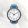 Fieldwork Analog Watch with Metal Band and Accordion Stainless Simple Greco Women's Strap, Steel, Design, Blue, ST300-4