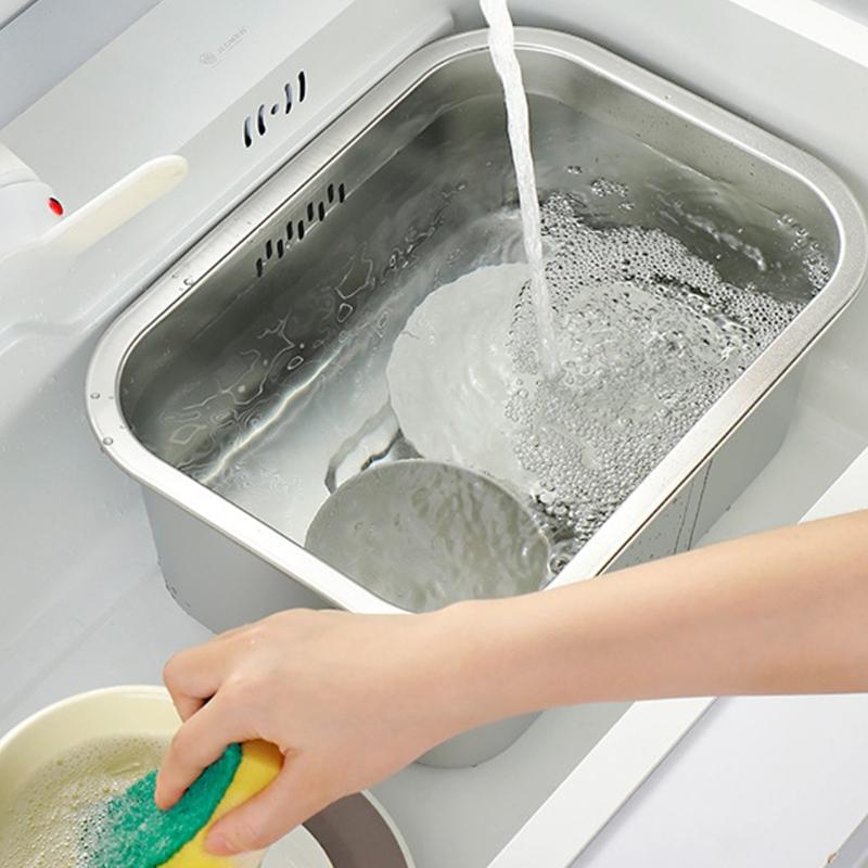 Heavy Duty Stainless Steel Meshes Colander Square Kitchen Strainer For Quick Draining Vegetables Pastas Easy To Cleaning Compact Storage