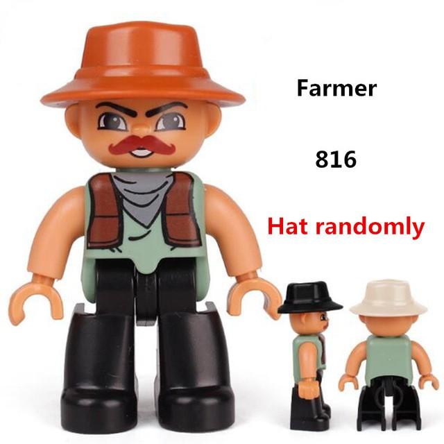 Duplo Compatible City Character Staff Man Building Blocks Kids Minifigures Toys 310#