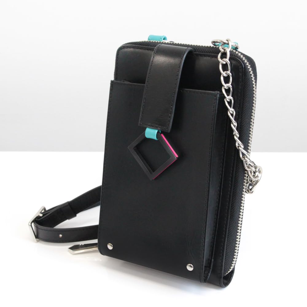 

Hatsune Miku genuine leather pouch multi-purpose чорний