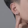 In Fashion Vintage Hip Hop Punk Copper Stud Piercing Hoop Earrings for Women Men Circle Pendient Ear Jewelry Black Color