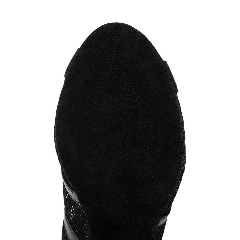 Girls Ladies Sexy Latin Lace Up Jazz Dance Shoes Mesh Breath High Top Dancing Boots  High Heels 7.5CM