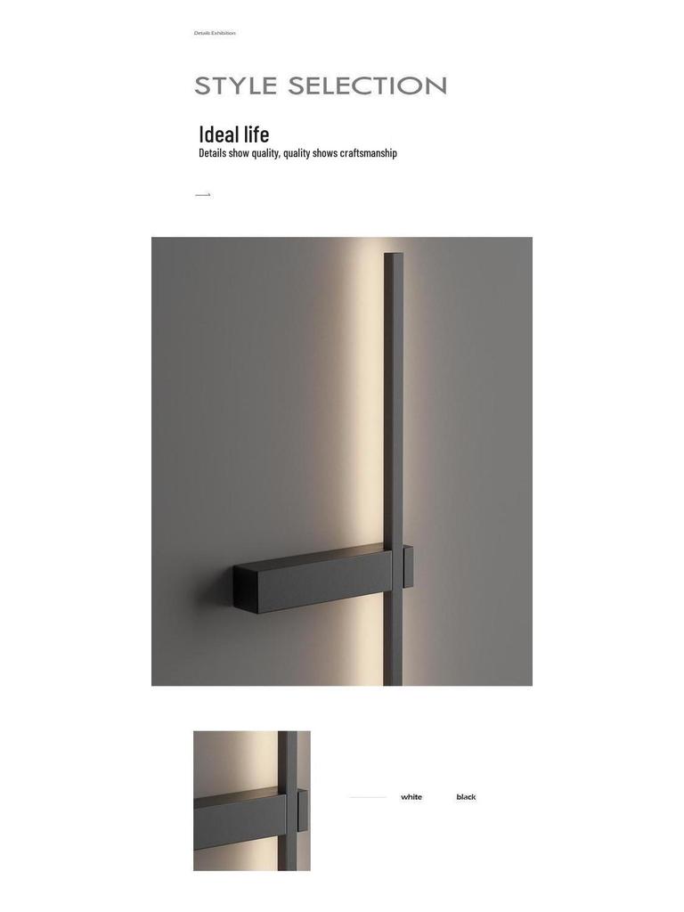 LED Wall Lamp: Minimalist Linear Light for Bedroom, Bedside, or Living Room