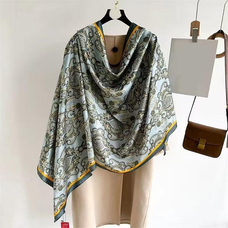 90x180cm Satin Silk-Like Scarf Oversized Women’s Summer Shawl Elegant Sun Protection Wrap & Luxury Gift