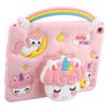 Tablet Case For iPad 10.2 (2021)/(2020)/(2019)/Air 10.5 Inch (2019) Handle Unicorn Retractable Kickstand Silicone Cover with Shoulder Strap