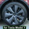 4 Stück 19 Zoll Radkappen für Tesla Model Y Ersatz Radkappen-Kit Vollfelgenabdeckung ModelY 2023 2022 Karosseriedekor Zubehör