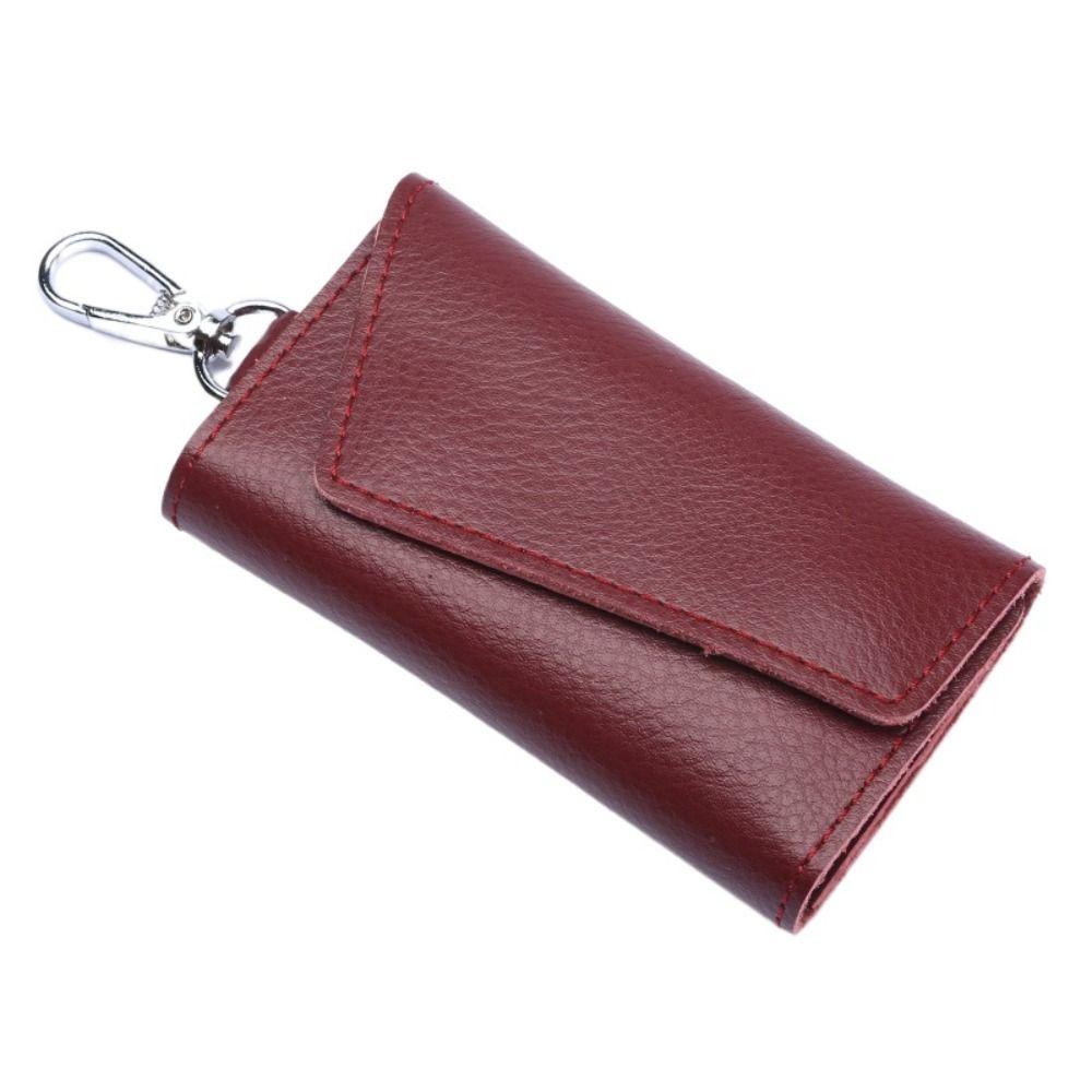 Mini Card Bag Genuine Leather Keychain Housekeeper Car Key Wallet  Men Women