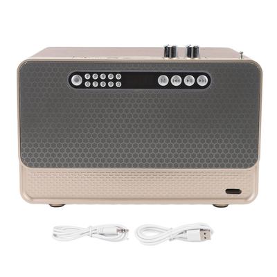 BT5.0 Speaker 5V Wooden Bluetooth Retro 3000mAh Wireless Bass Speaker with Cable for MP3 WAV WMA