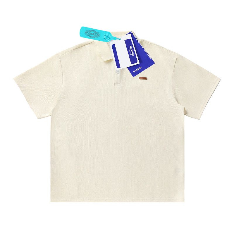 Wassup Summer Japanese Style Short-Sleeved Polo Shirt Men's Loose Heavy-Duty Casual High-End T-Shirt Polo Shirt