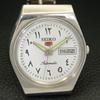 JAPAN VINTAGE SEIKO 5 AUTOMATIC 6309A MENS ARABIC WHITE DIAL WATCH A701494-5 R206b-a701494