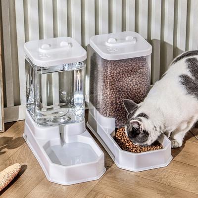 Transparent Automatic Cat Feeder Large Capacity Detachable Dog Water Dispenser No-Spill Cat Water Food Bowl Multi-Pet Household
