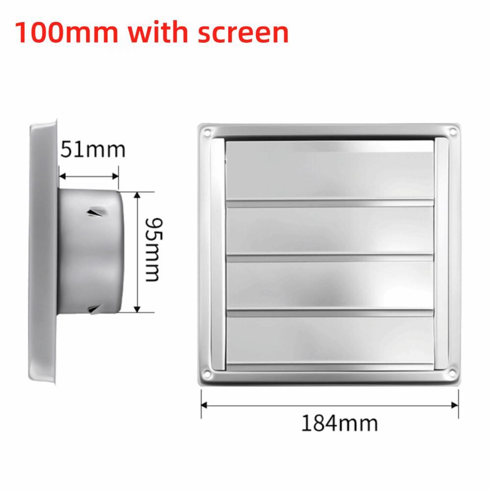 Square Air Vent Duct Grill 100/125/150mm Fan Outlet Vent Systems Extractor Vent