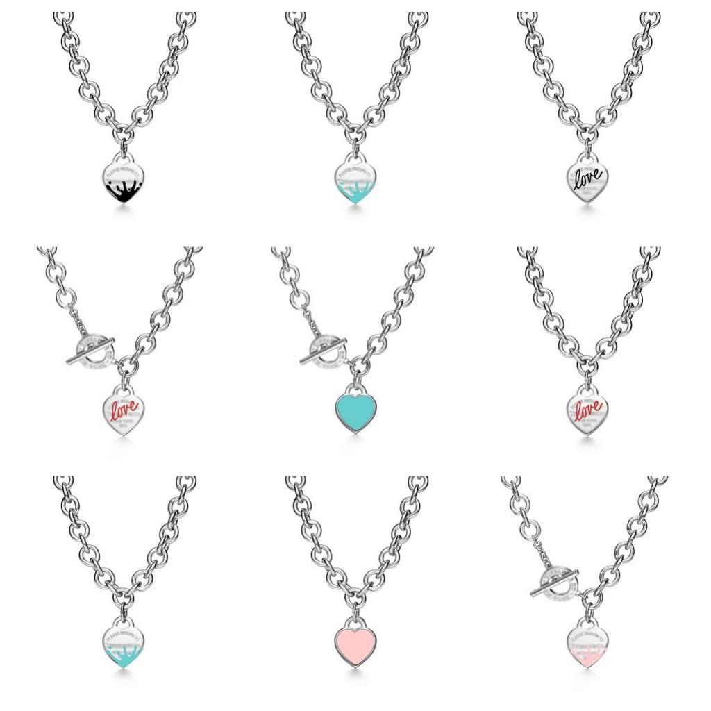 Collana Pendente Cuore e Chiave Famiglia T Classica con Catena Spessa e Intarsi in Diamante per Coppie