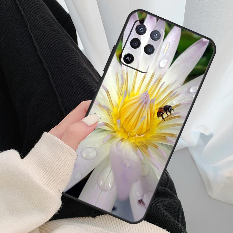 Lotus Flower Case For Oppo A18 A38 A58 A78 A98 A80 A60 A40 A96 A76 A16 A94 A74 A54 A15 A17 A57 A77 A5 Pro