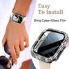 Glass+Bling Cover For Apple Watch Case 44 45mm 41mm 40mm 42mm 44 Mm Diamond bumper+Screen Protector Iwatch Series10 9 8 7 5 6 SE