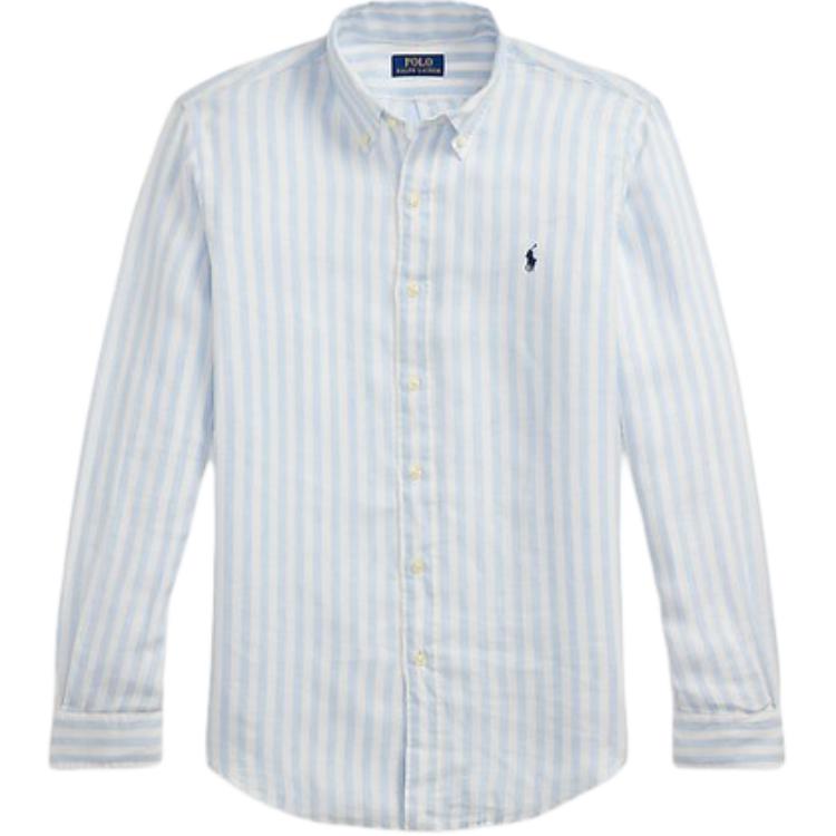 

Polo Ralph Lauren Striped Button-Up Long Sleeve Shirt Men shirts White 710969636-003 L